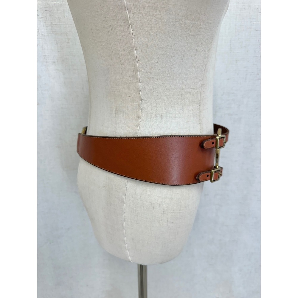 Lauren Ralph Lauren Brown Leather Equestrian Hook Buckle Waist Belt Womens S - Picture 4 of 13
